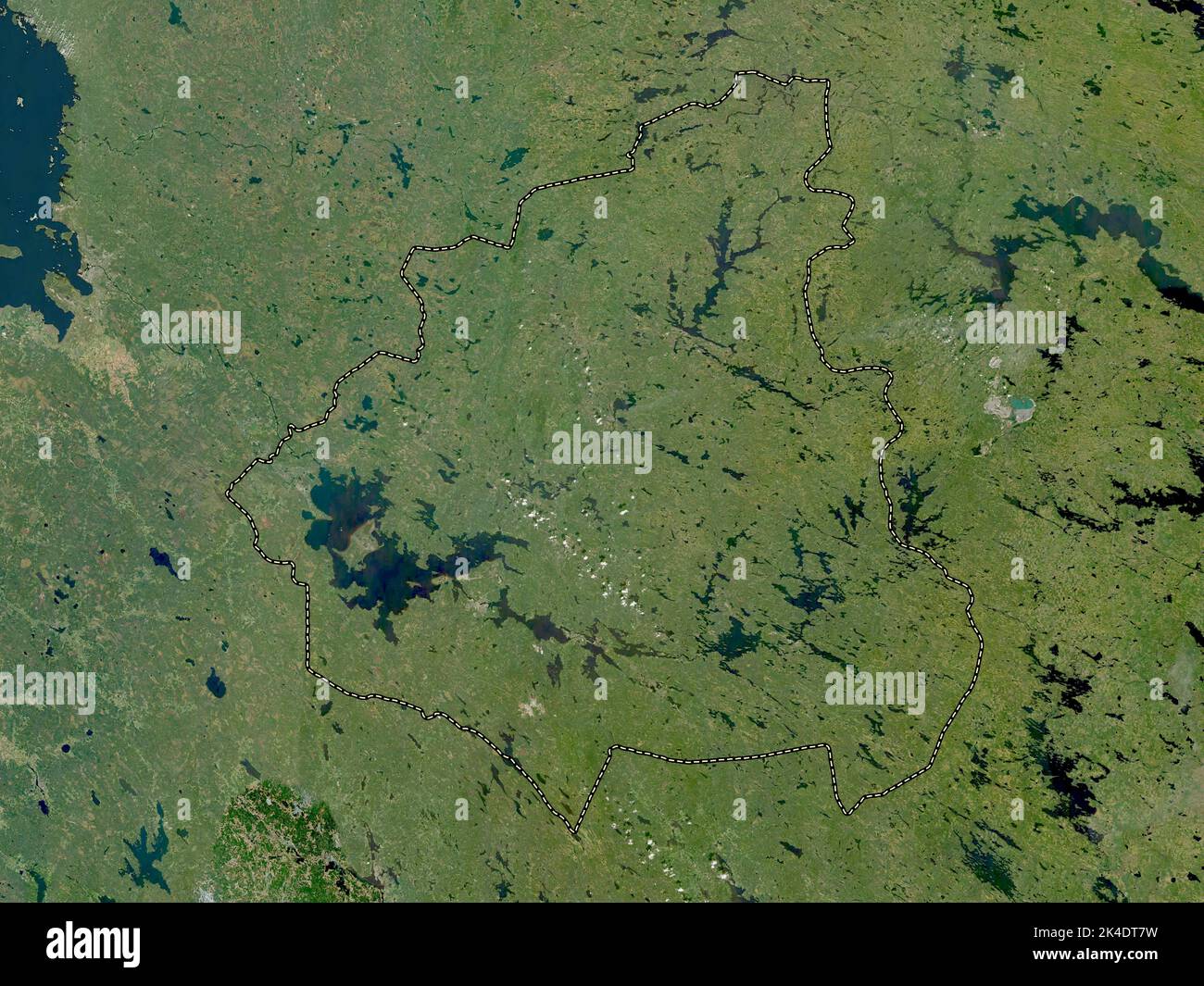 Kainuu, region of Finland. Low resolution satellite map Stock Photo
