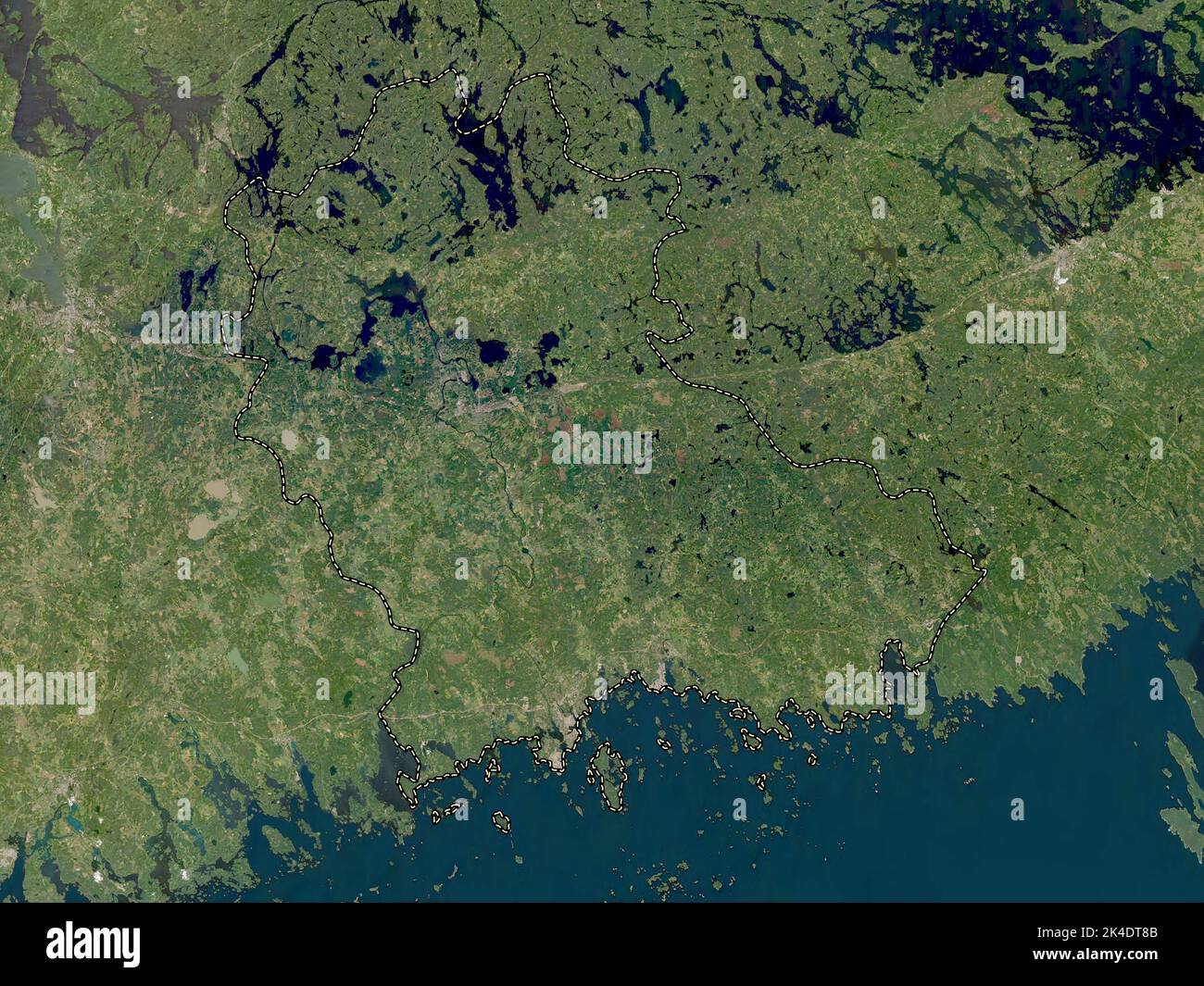 Kymenlaakso, region of Finland. Low resolution satellite map Stock Photo