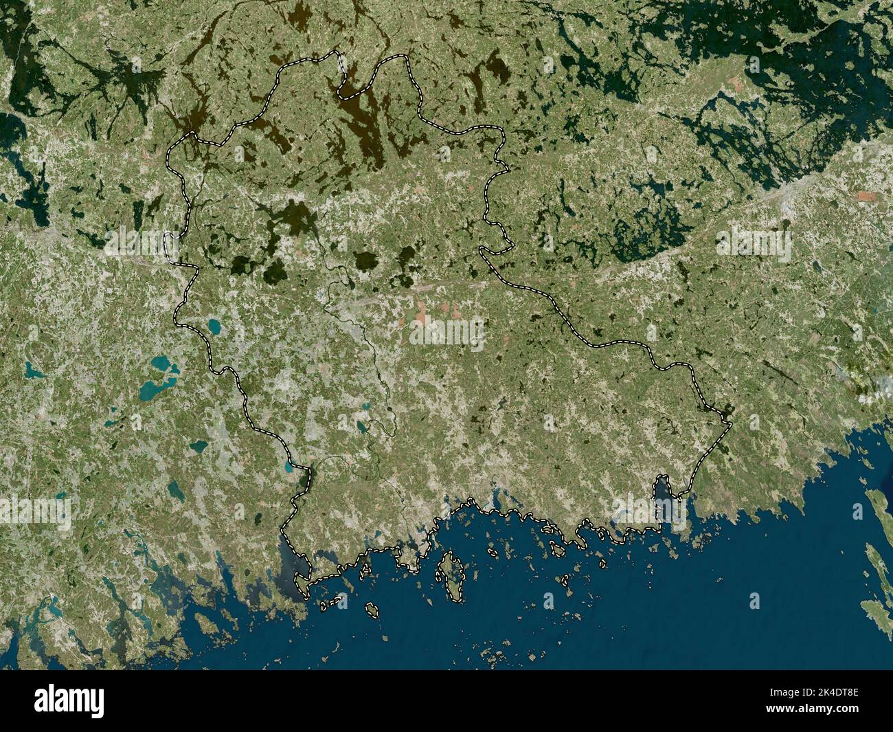 Kymenlaakso, region of Finland. High resolution satellite map Stock Photo
