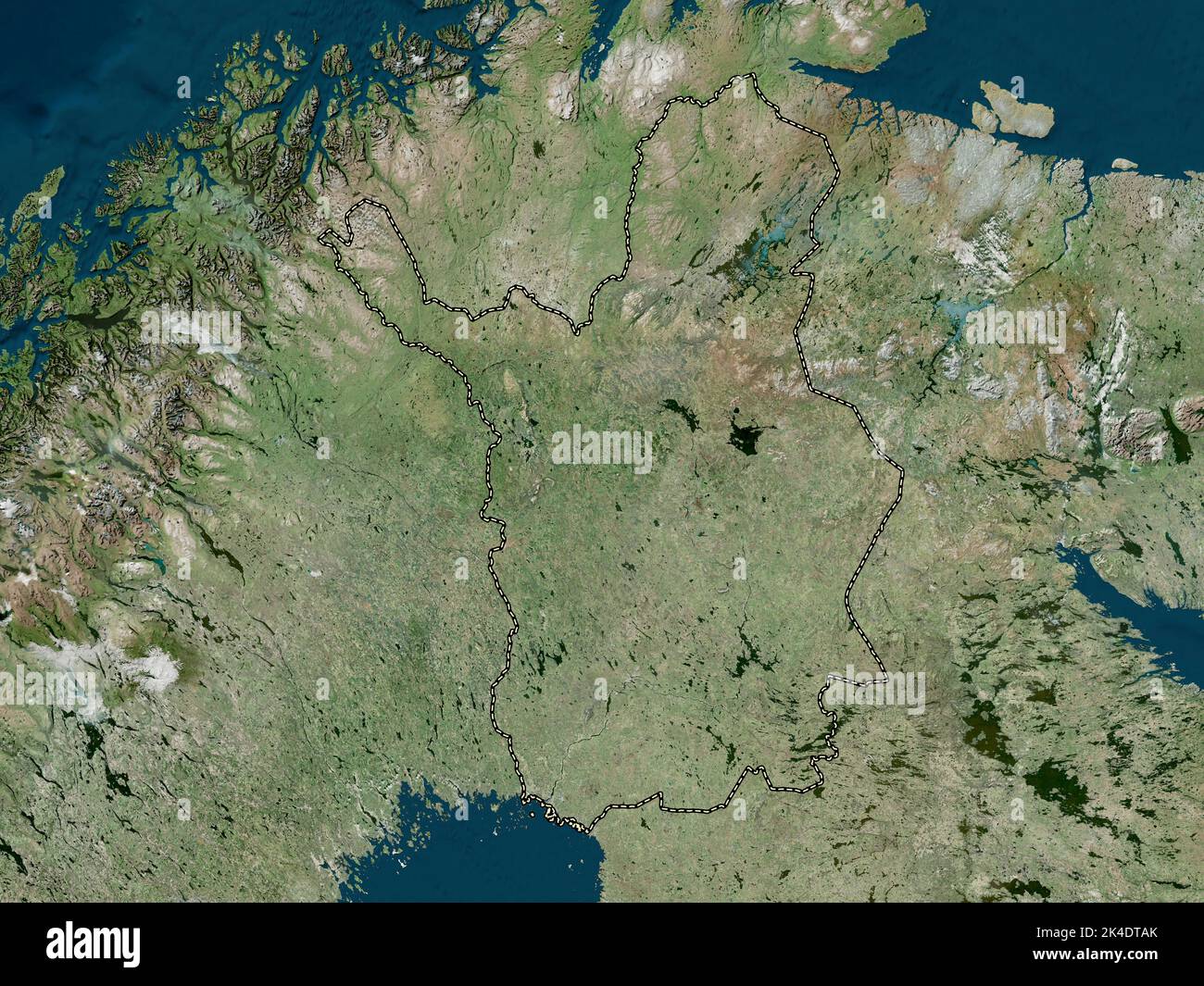 Lapland, region of Finland. High resolution satellite map Stock Photo