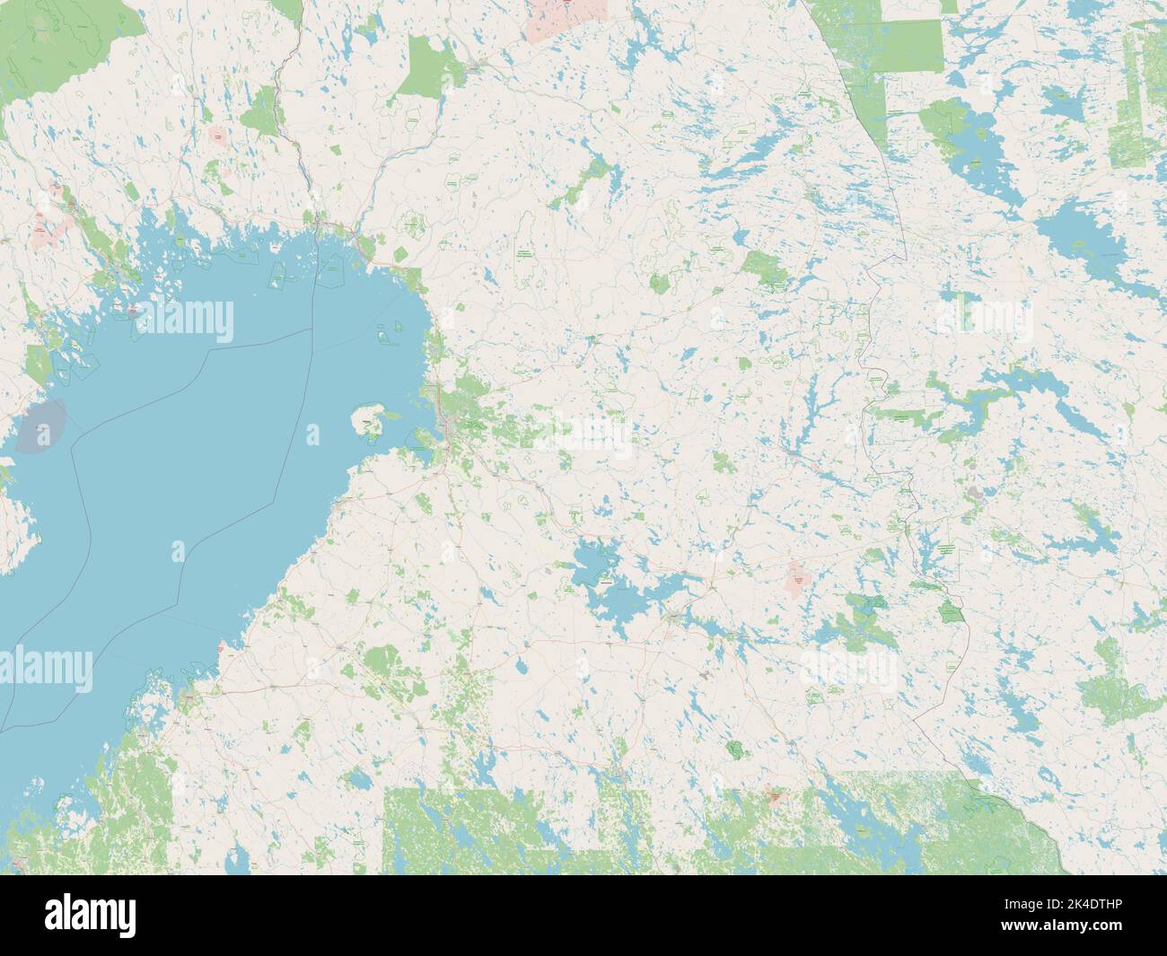 Northern Ostrobothnia, region of Finland. Open Street Map Stock Photo