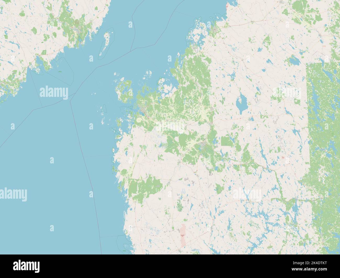 Ostrobothnia, region of Finland. Open Street Map Stock Photo