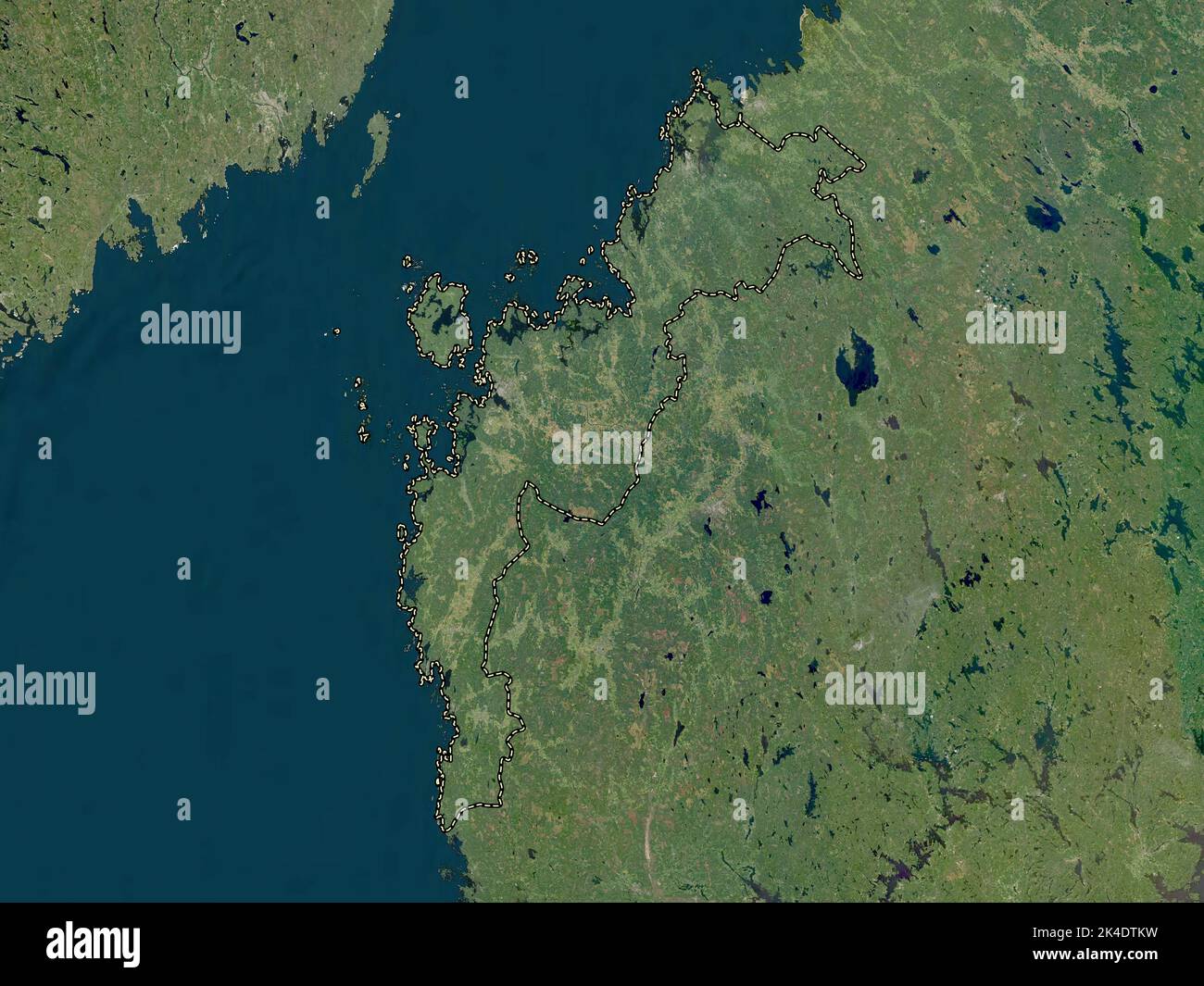 Ostrobothnia, region of Finland. Low resolution satellite map Stock Photo
