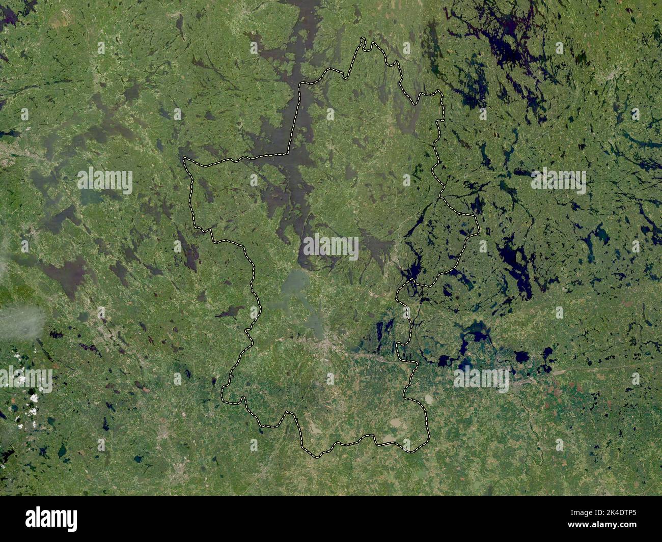 Paijanne Tavastia, region of Finland. Low resolution satellite map Stock Photo