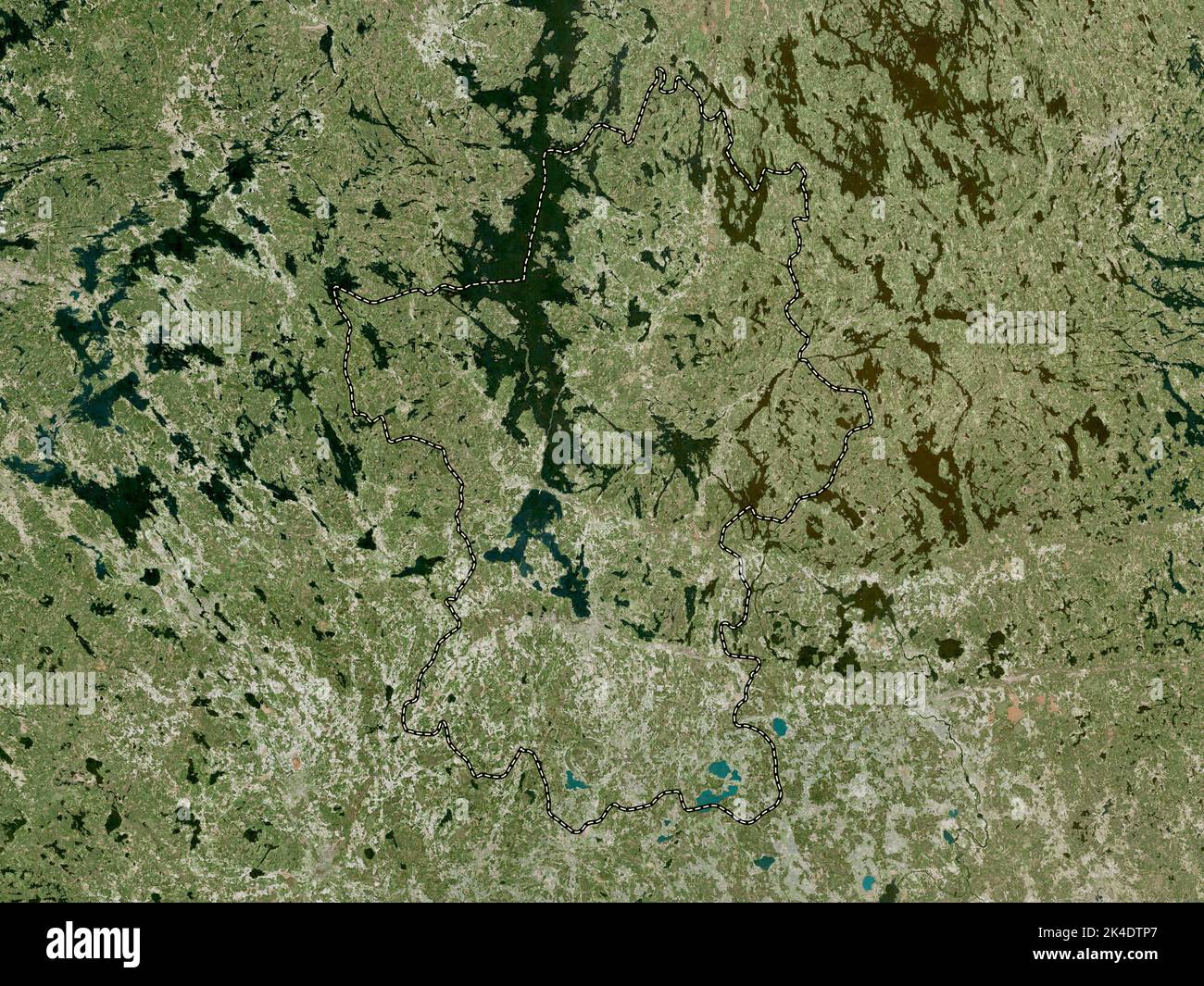 Paijanne Tavastia, region of Finland. High resolution satellite map Stock Photo