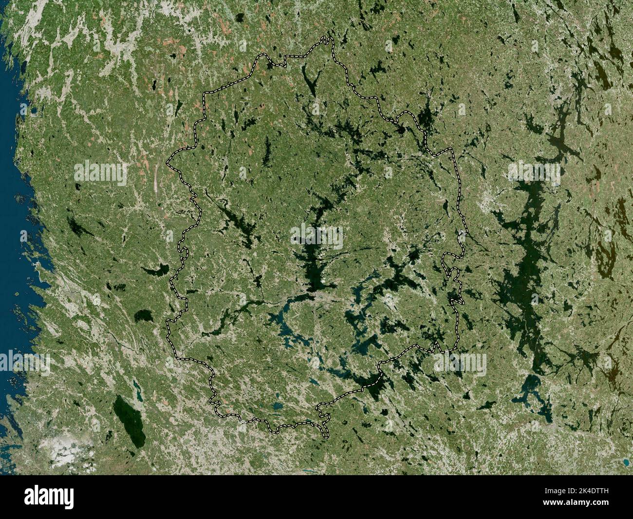 Pirkanmaa, region of Finland. High resolution satellite map Stock Photo