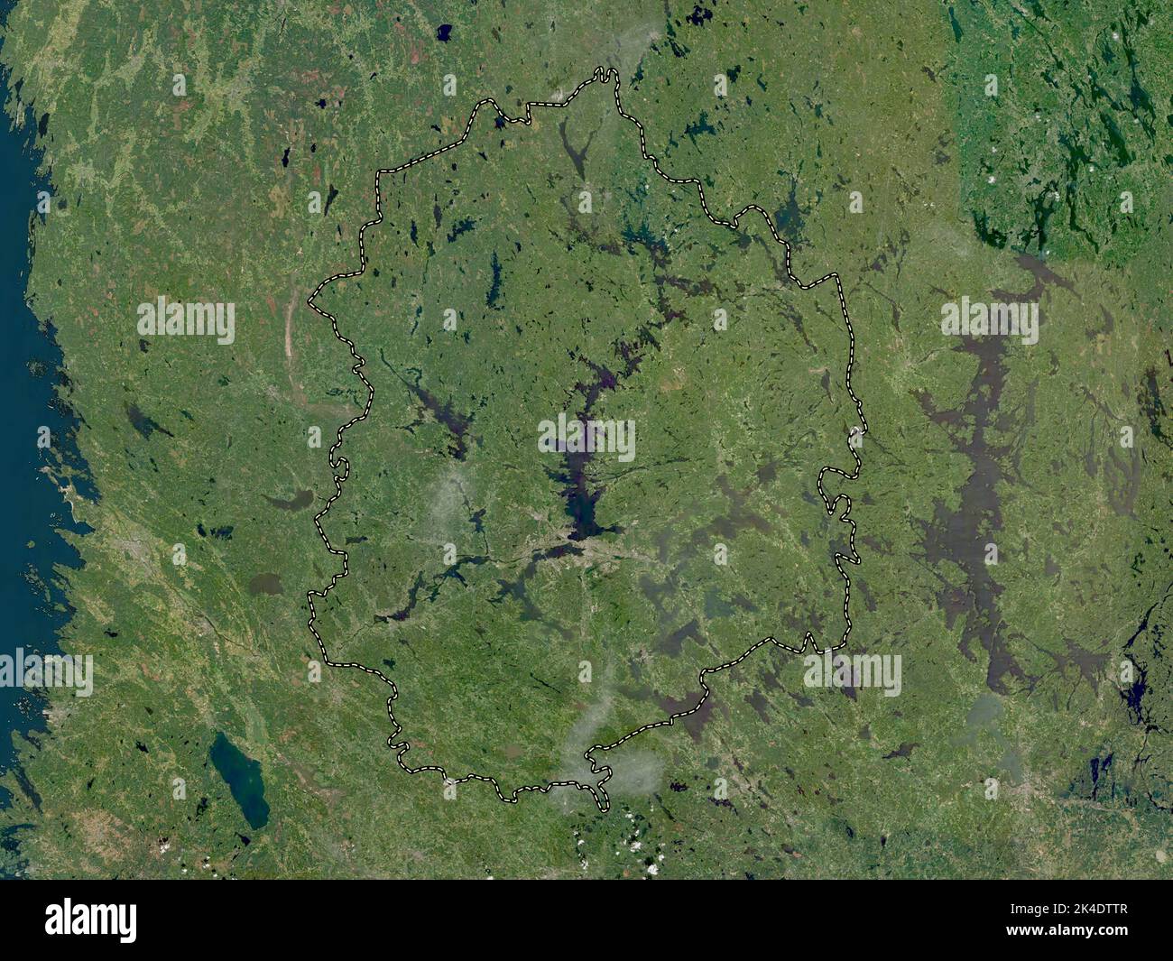 Pirkanmaa, region of Finland. Low resolution satellite map Stock Photo
