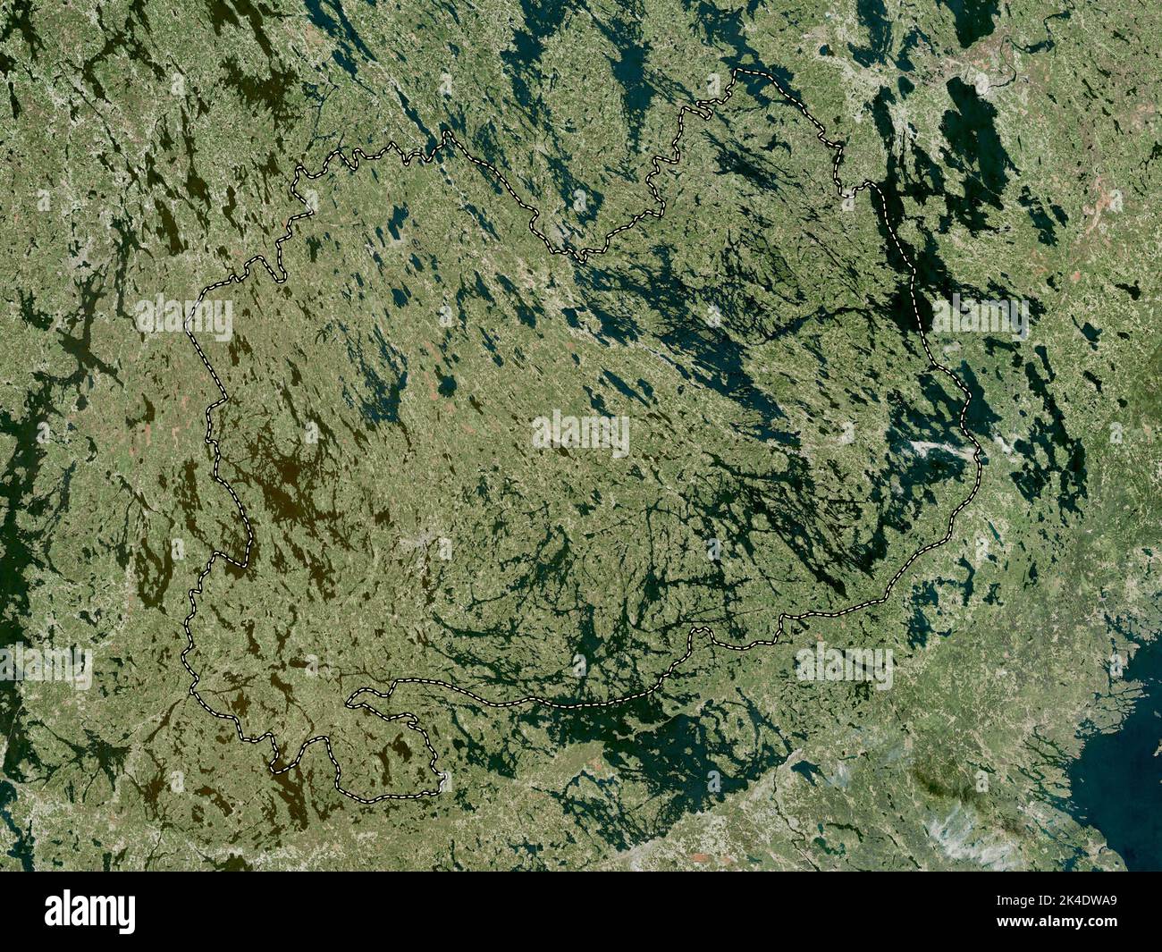 Southern Savonia, region of Finland. High resolution satellite map Stock Photo