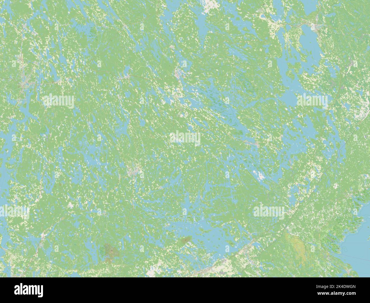 Southern Savonia, region of Finland. Open Street Map Stock Photo
