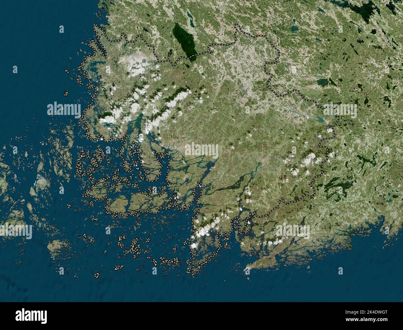 Southwest Finland, region of Finland. High resolution satellite map Stock Photo