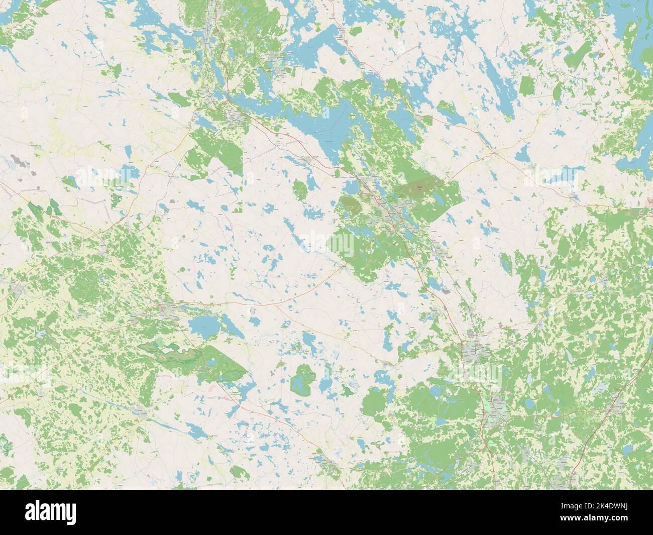 Tavastia Proper, region of Finland. Open Street Map Stock Photo