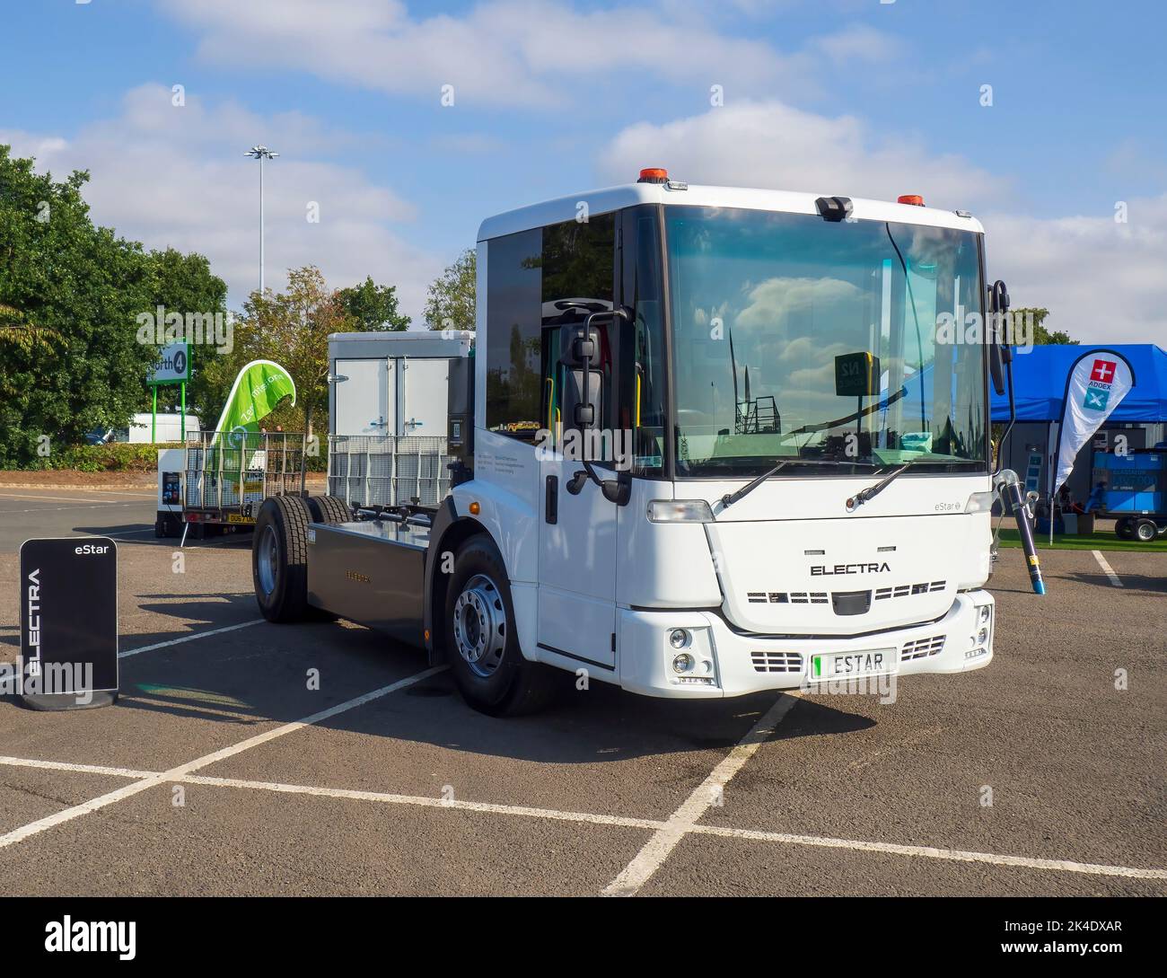 Birmingham, UK - Wednesday 14th September 2022: Electra Electric truck chassis cab at the RWM recycling exhibition. High quality photo Stock Photo