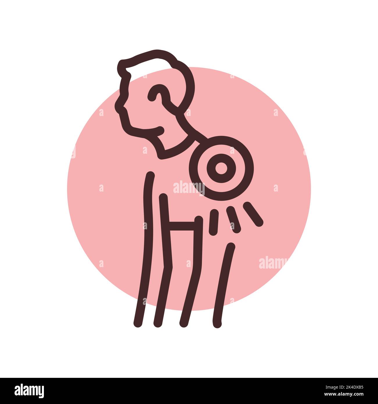 Back and posture problems olor line icon. Pictogram for web page Stock Vector