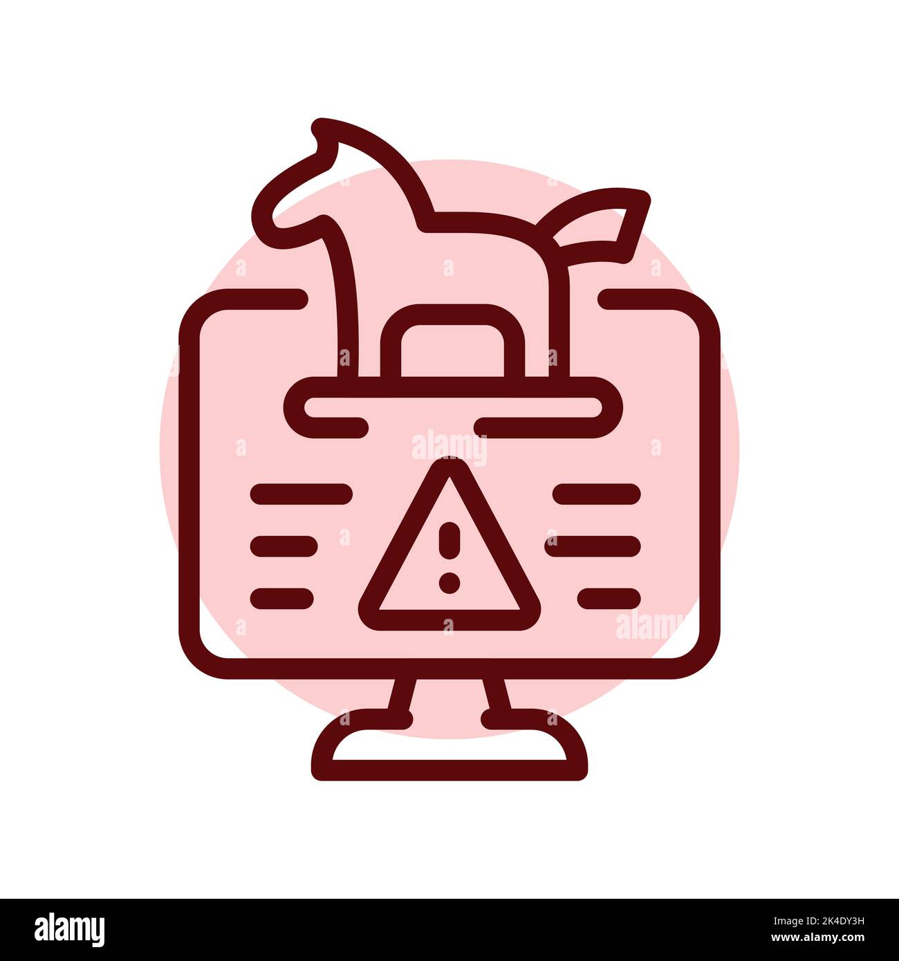 Trojan horse olor line icon pictogram for web page stock vector image