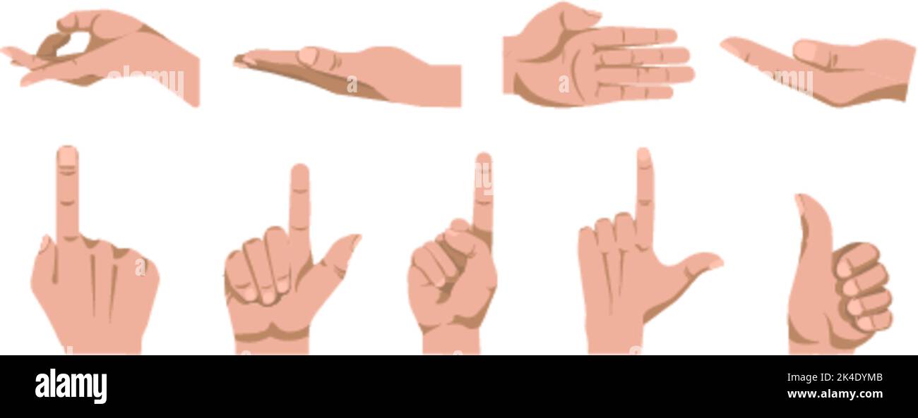 Hand gestures, take or give, thumb up, vector Stock Vector