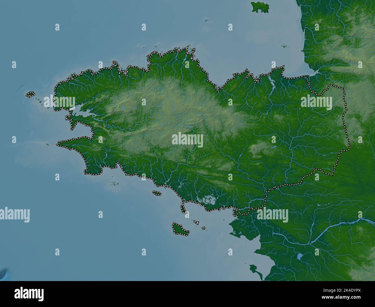 Bretagne, region of France. Colored elevation map with lakes and rivers Stock Photo Alamy Bretagne, region of France. Colored elevation map with lakes and rivers Stock Photo Alamy