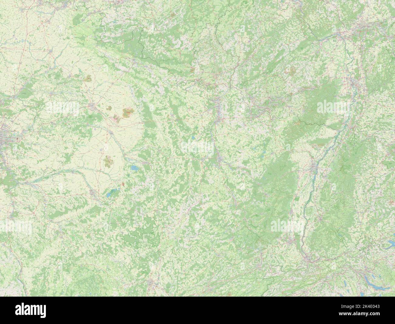 Grand Est, region of France. Open Street Map Stock Photo