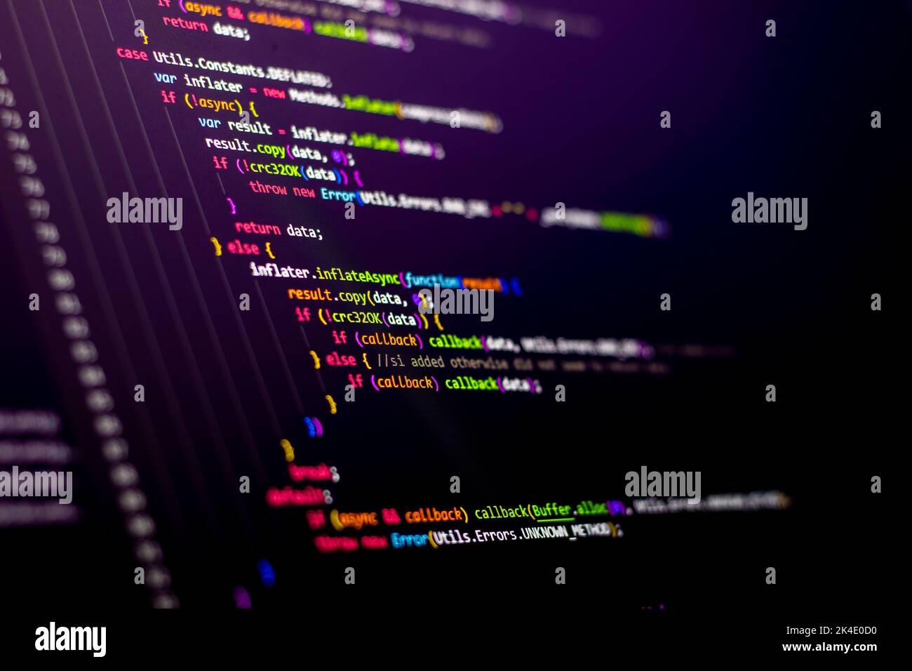 Compressed colorful Code background. Web programming with Javascript ...