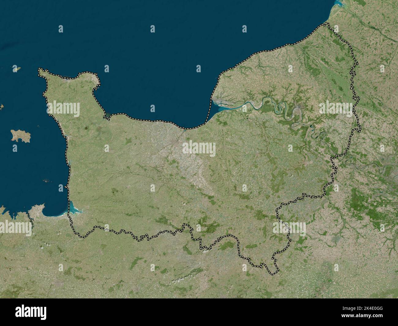 Normandie, region of France. High resolution satellite map Stock Photo