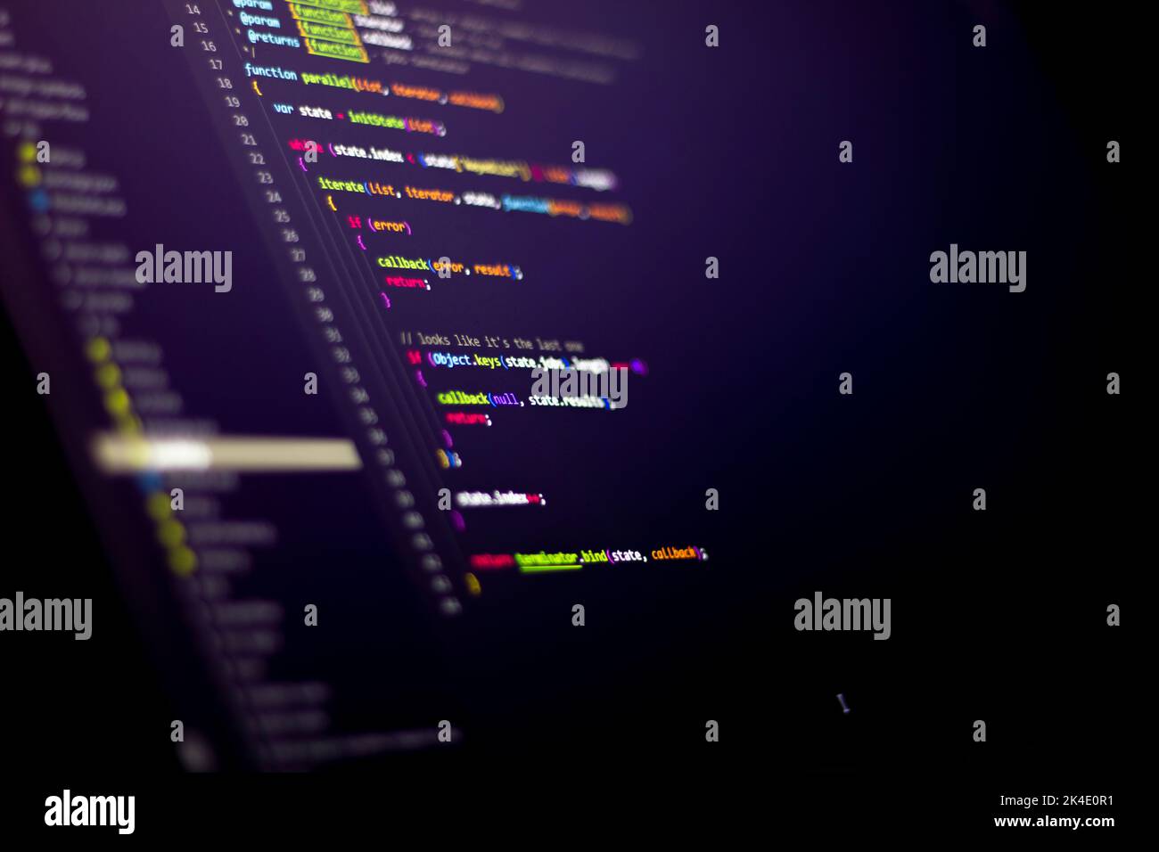 Compressed colorful Code background. Web programming with Javascript ...