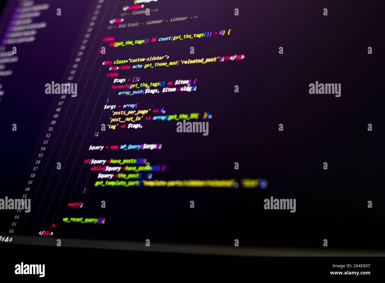 Compressed colorful Code background. Web programming with Javascript ...
