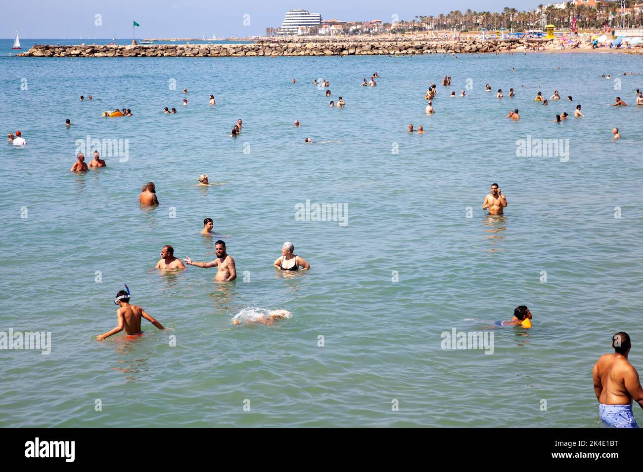 Playa de la Balsa Redonda in Sitges, Spain Stock Photo Alamy