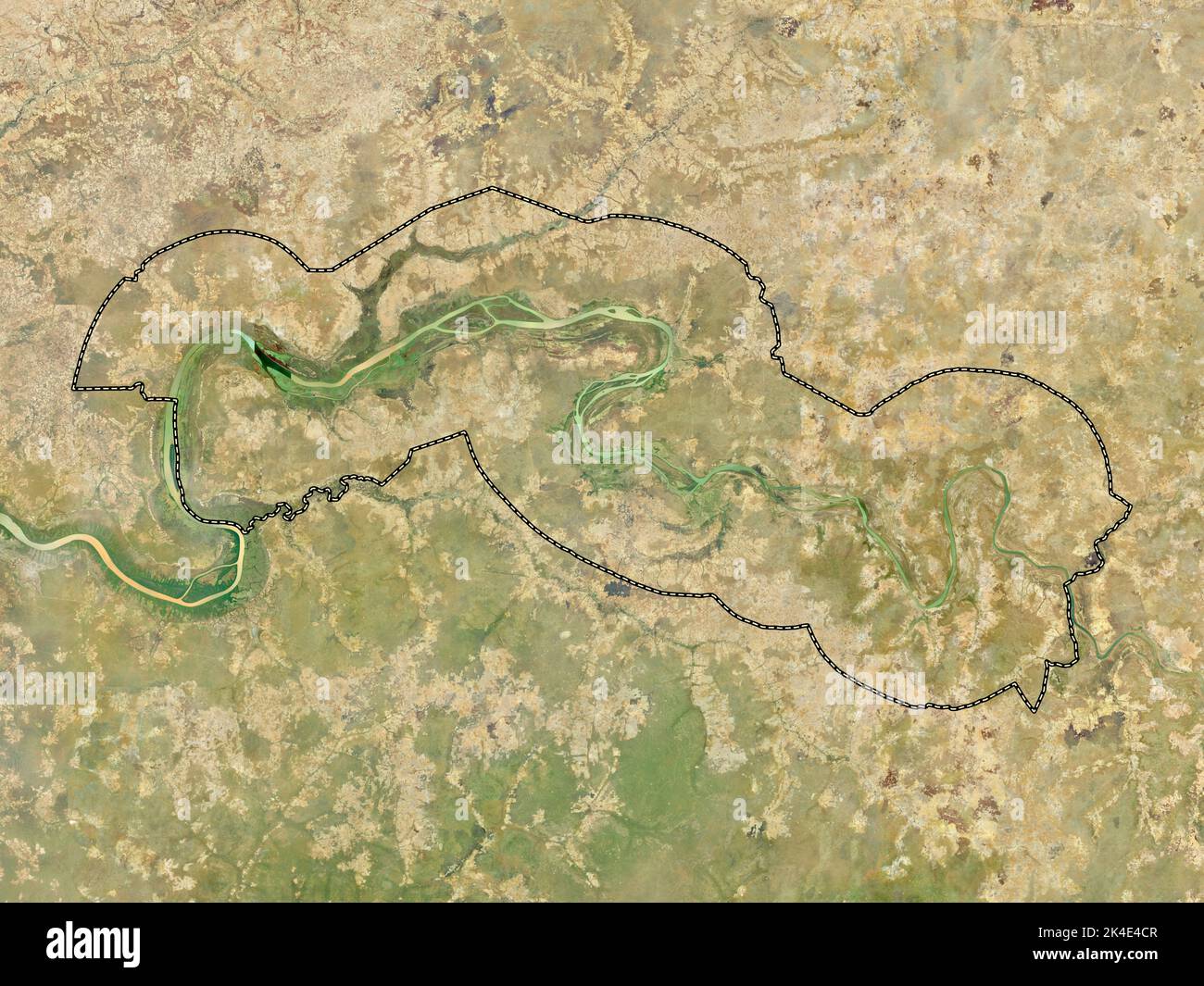 Maccarthy Island, division of Gambia. High resolution satellite map
