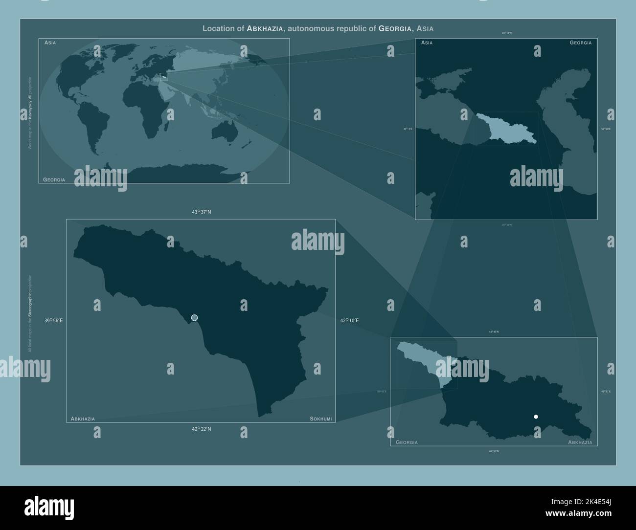 Abkhazia Autonomous Republic Of Georgia Diagram Showing The Location   Abkhazia Autonomous Republic Of Georgia Diagram Showing The Location Of The Region On Larger Scale Maps Composition Of Vector Frames And Png Shapes 2K4E54J 