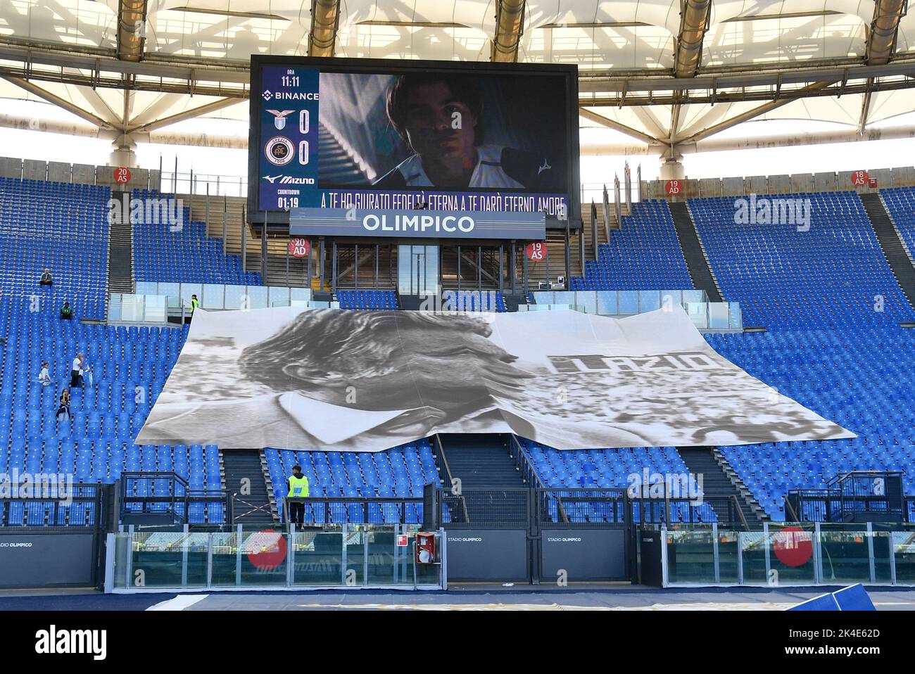 Rome, Italy. 02nd Oct, 2022. Curva Maestrelli during the Italian Football Championship League A 2022/2023 match between SS Lazio vs Spezia Calcio at the Olimpic Stadium in Rome on 02 October 2022. Credit: Independent Photo Agency/Alamy Live News Stock Photo