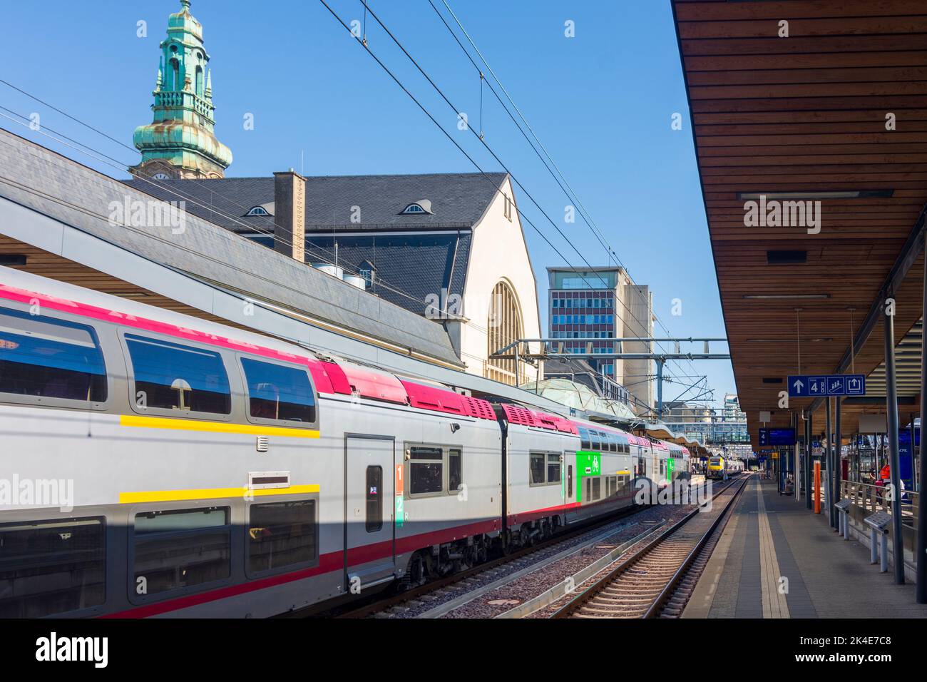 Luxembourg City (Lëtzebuerg; Luxemburg): Luxembourg railway station, local train in , Luxembourg Stock Photo