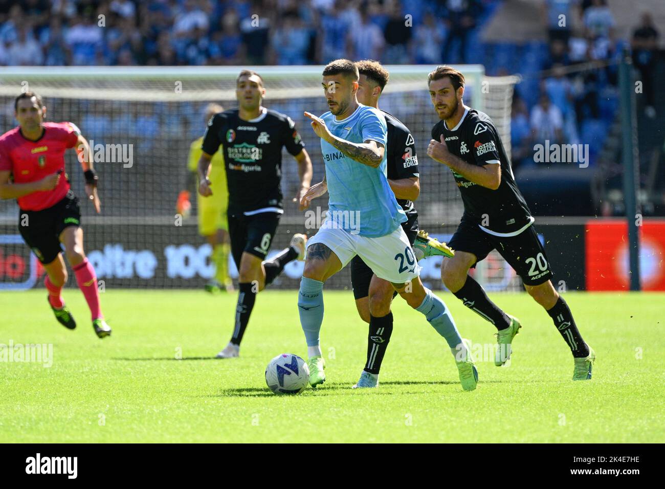 Rome, Italy. 02nd Oct, 2022. Mattia Zaccagni (SS Lazio) during the Italian Football Championship League A 2022/2023 match between SS Lazio vs Spezia Calcio at the Olimpic Stadium in Rome on 02 October 2022. Credit: Independent Photo Agency/Alamy Live News Stock Photo