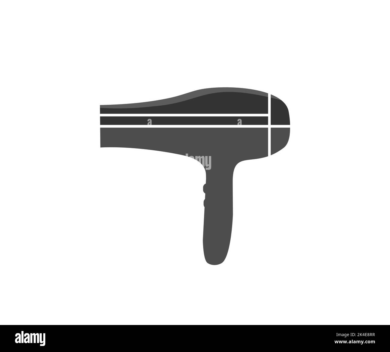 Black Hair dryer logo design. Modern blow dryer and hairdresser tools vector design and