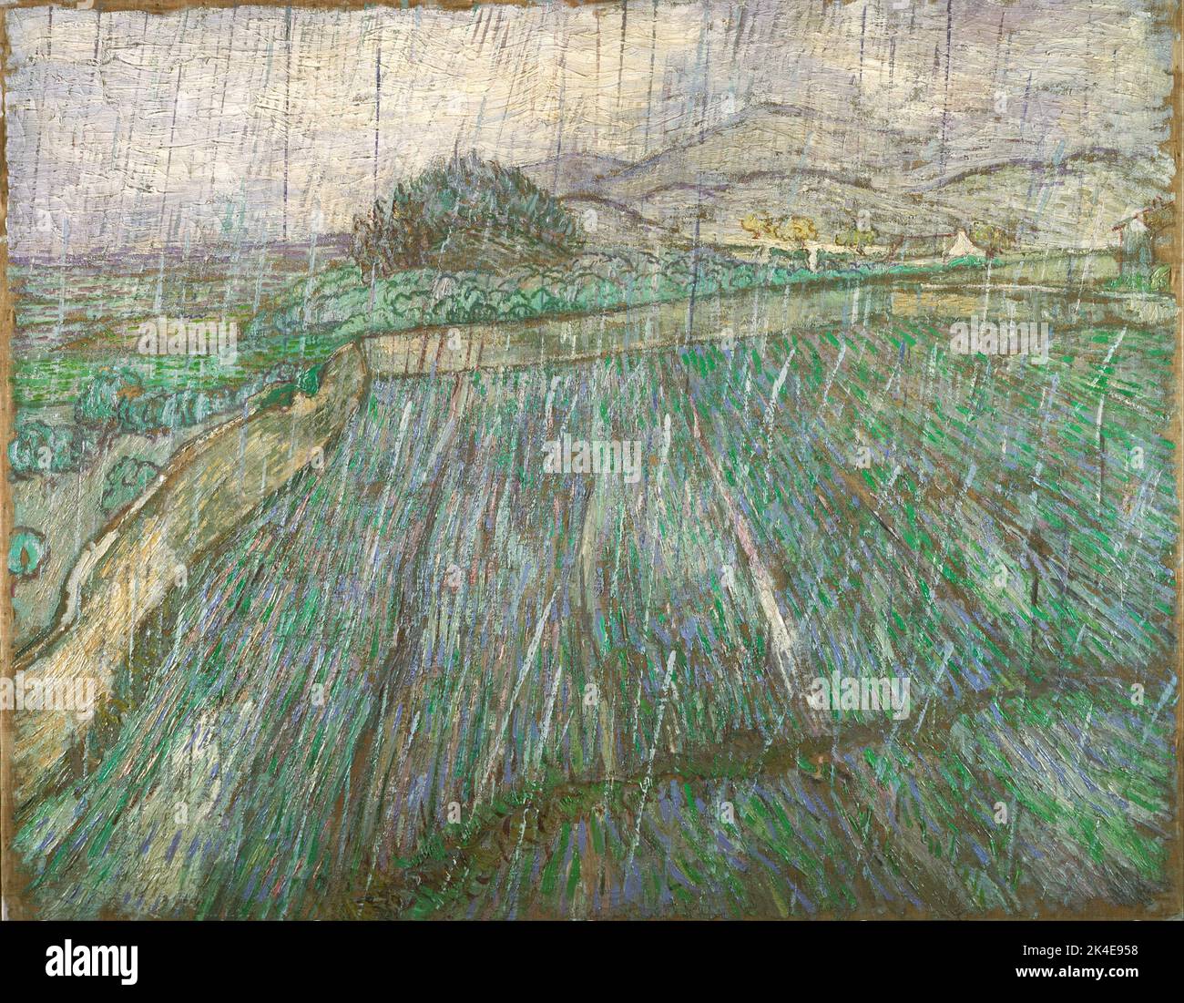 Rain, Vincent Van Gogh  Date: Saint-Rémy, November 1889 Stock Photo