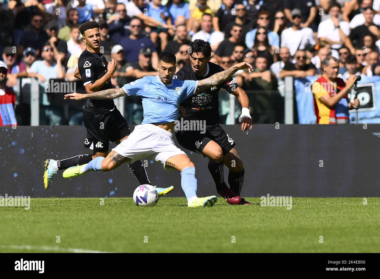 Rome, Italy. 02nd Oct, 2022. Mattia Zaccagni of S.S. LAZIO during the 8th day of the Serie A Championship between S.S. Lazio vs Spezia Calcio on October 2, 2022 at the Stadio Olimpico in Rome, Italy. Credit: Independent Photo Agency/Alamy Live News Stock Photo