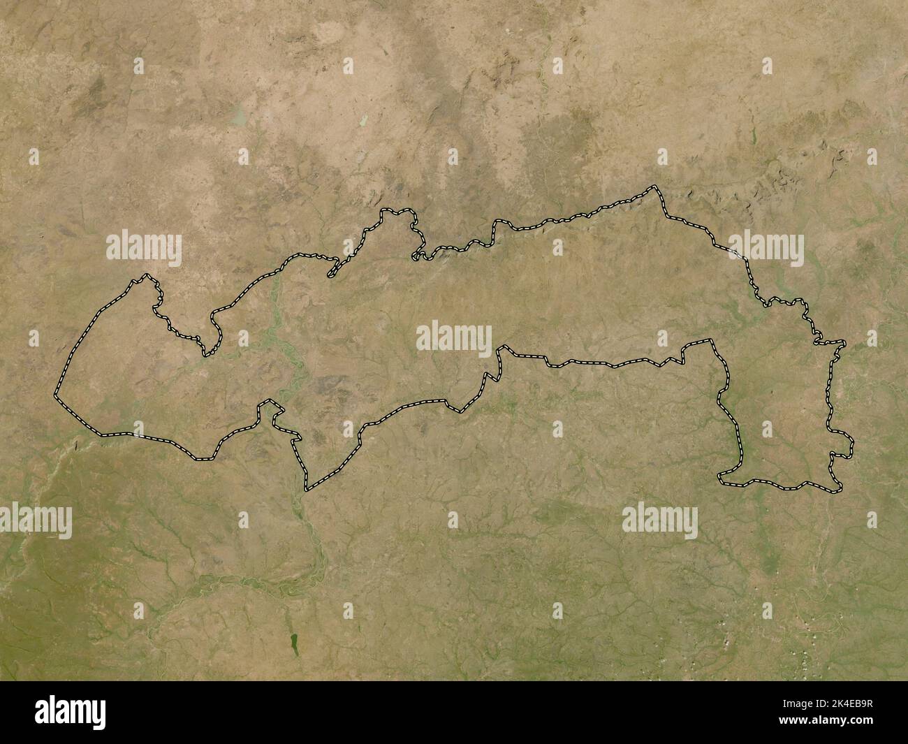 North East, region of Ghana. Low resolution satellite map Stock Photo ...