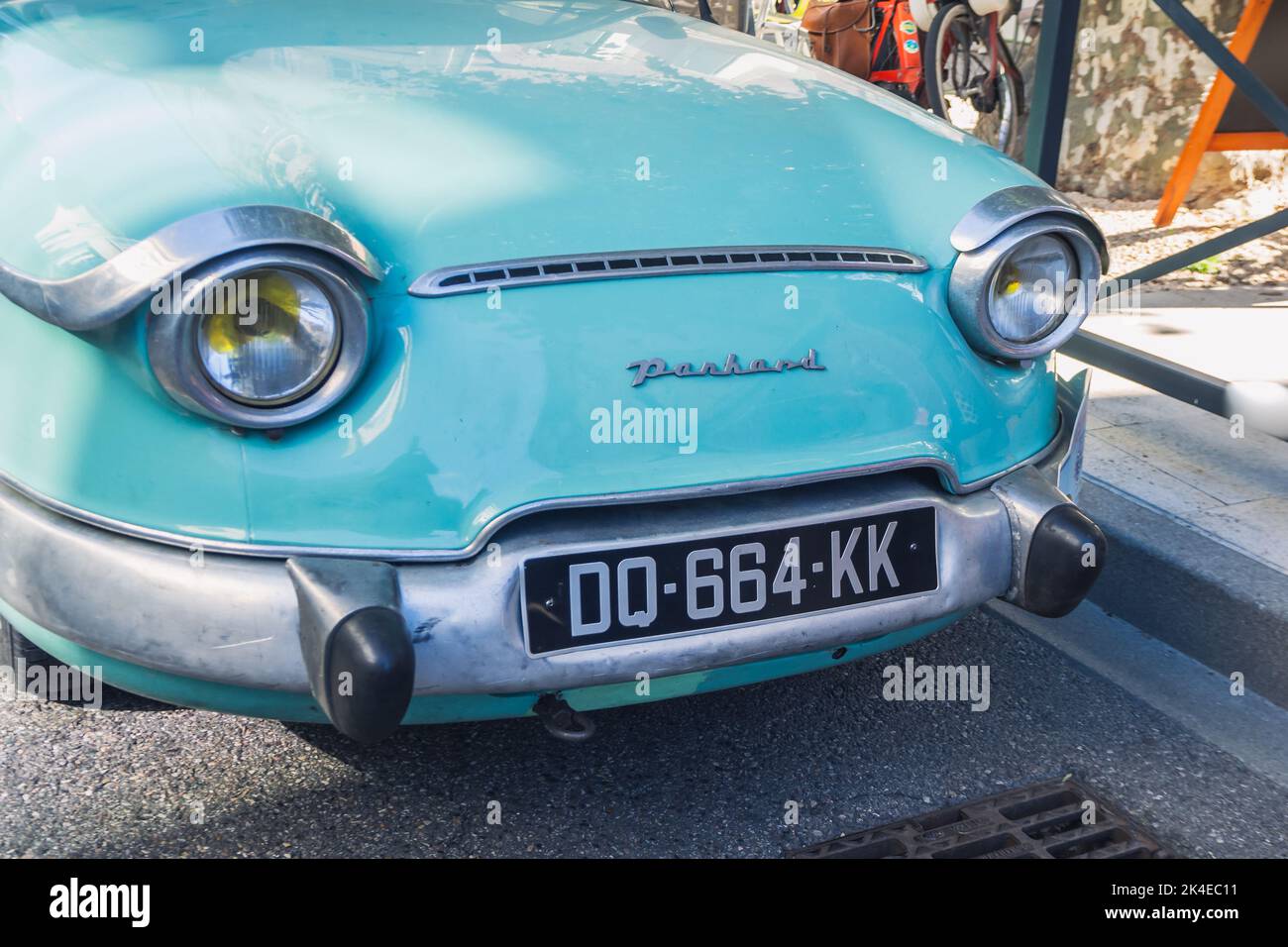 Loriol sur Drome, France 17 September, 2022 Vintage turquoise