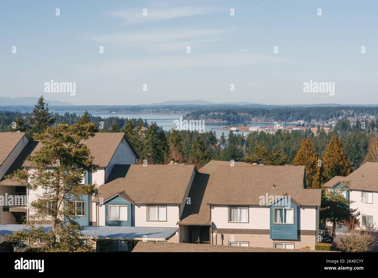 Olympia, USA. March 2022. Private beautiful apartments on a sunny day Stock Photo