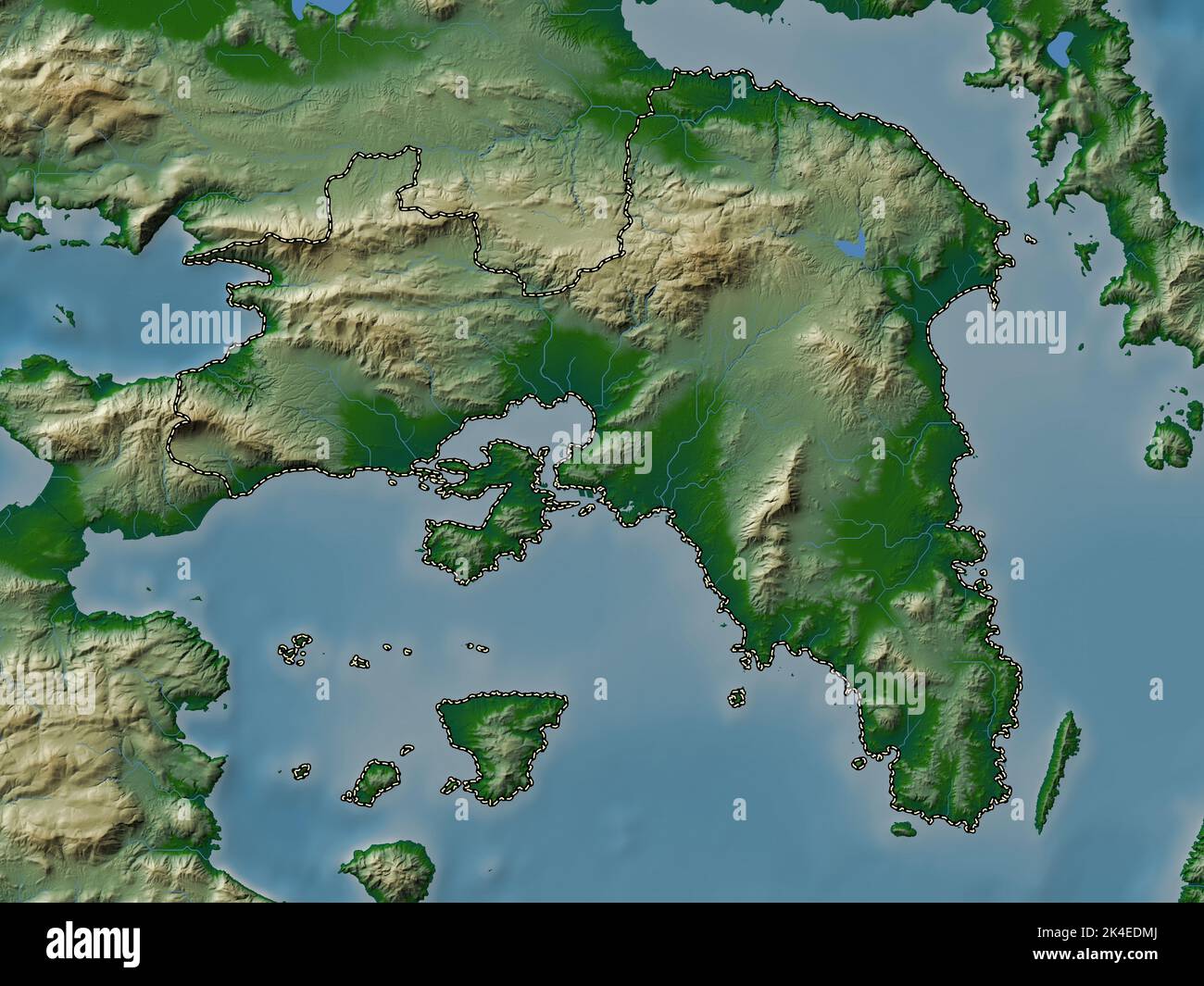 Athens Decentralized Administration Of Greece Colored Elevation Map Athens Decentralized Administration Of Greece Colored Elevation Map With Lakes And Rivers 2K4EDMJ 