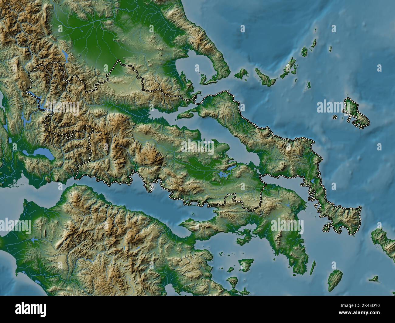 Central Greece Decentralized Administration Of Greece Colored Central Greece Decentralized Administration Of Greece Colored Elevation Map With Lakes And Rivers 2K4EDY0 