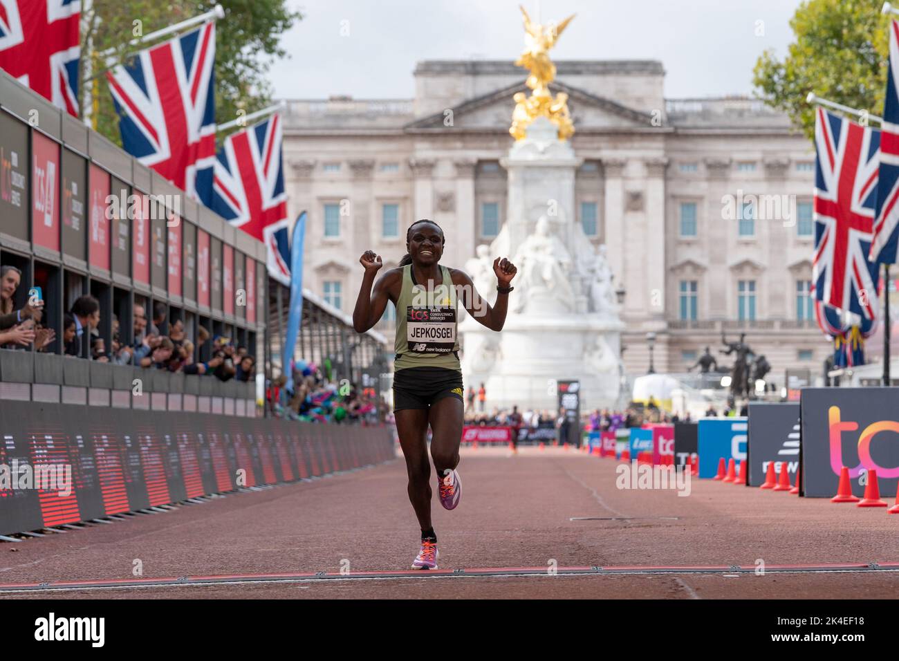 Second of the Elite Womens Marathon Jociline Jepkosgei (KEN) time of 2: ...