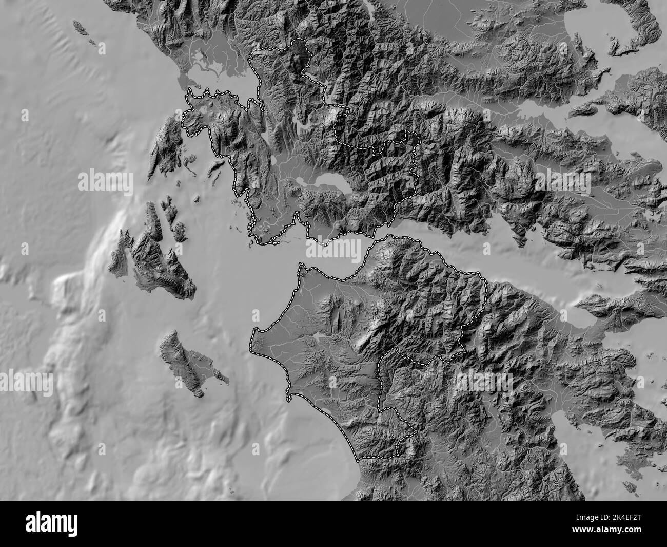 Western Greece Decentralized Administration Of Greece Bilevel Western Greece Decentralized Administration Of Greece Bilevel Elevation Map With Lakes And Rivers 2K4EF2T 