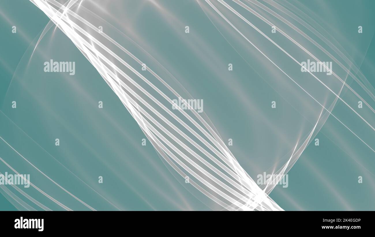 Hintergrund abstrakt 8K grün türkis, petrol,  schwarz, weiß, grau, Wellen Linien Kurven Verlauf Stock Photo