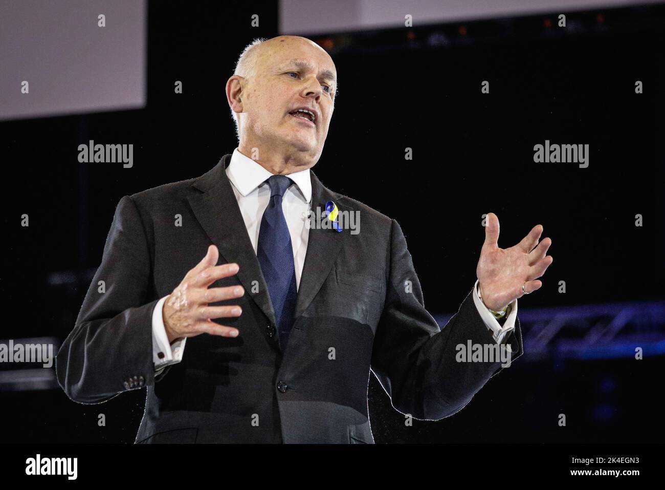Iain Duncan Smith.,  MP Chingford and Woodford Green, speaks at the final hustings in the Conservative Party leadership race, London, UK Stock Photo