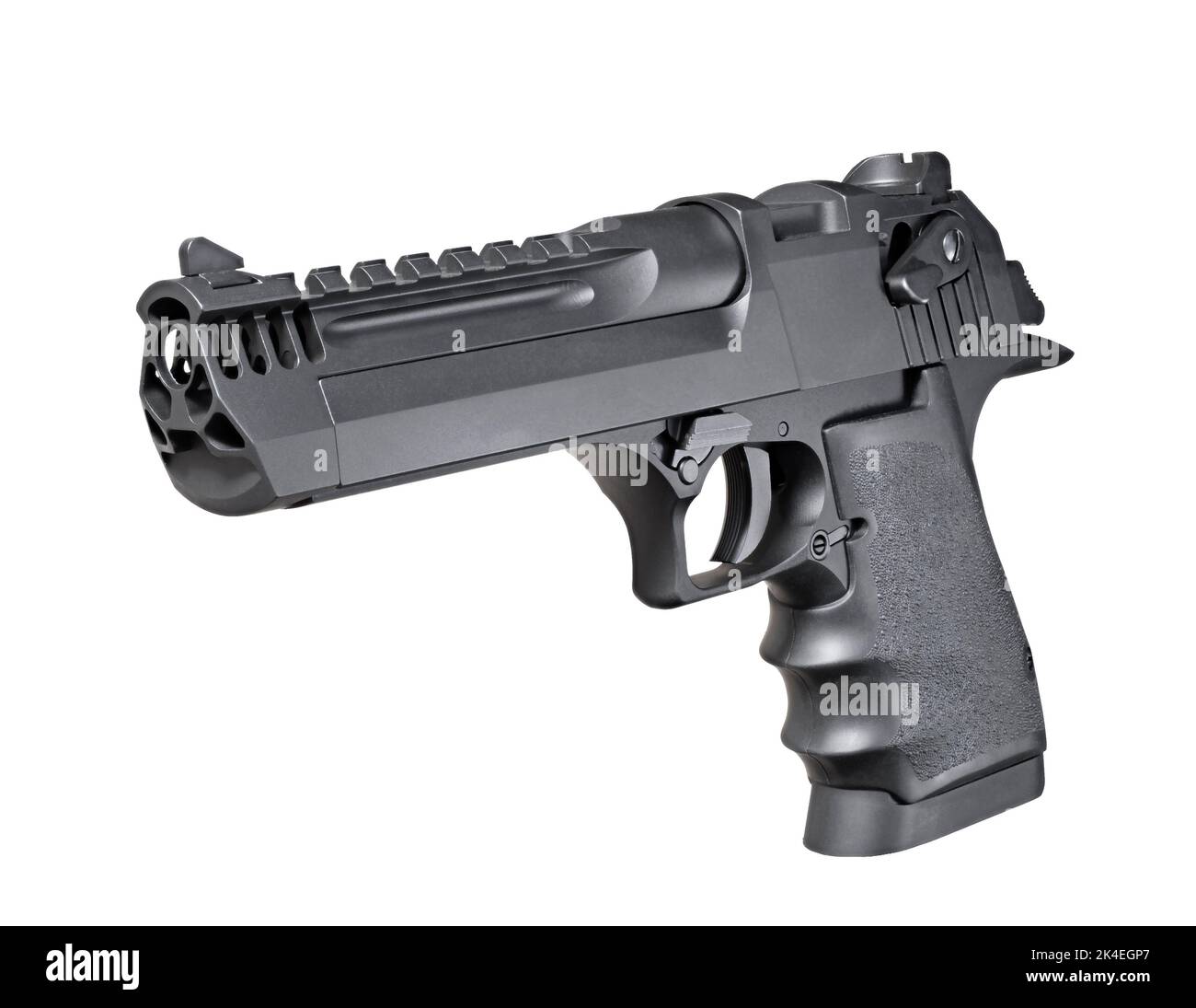 Big semi auto handgun that is isolated on a white background Stock ...