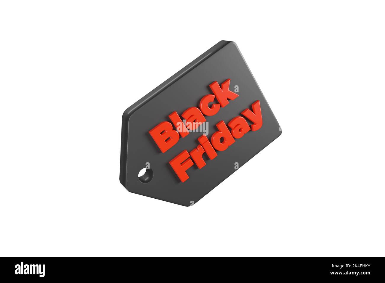 Black friday Promotional label isolated on a white background. 3d illustration. Stock Photo