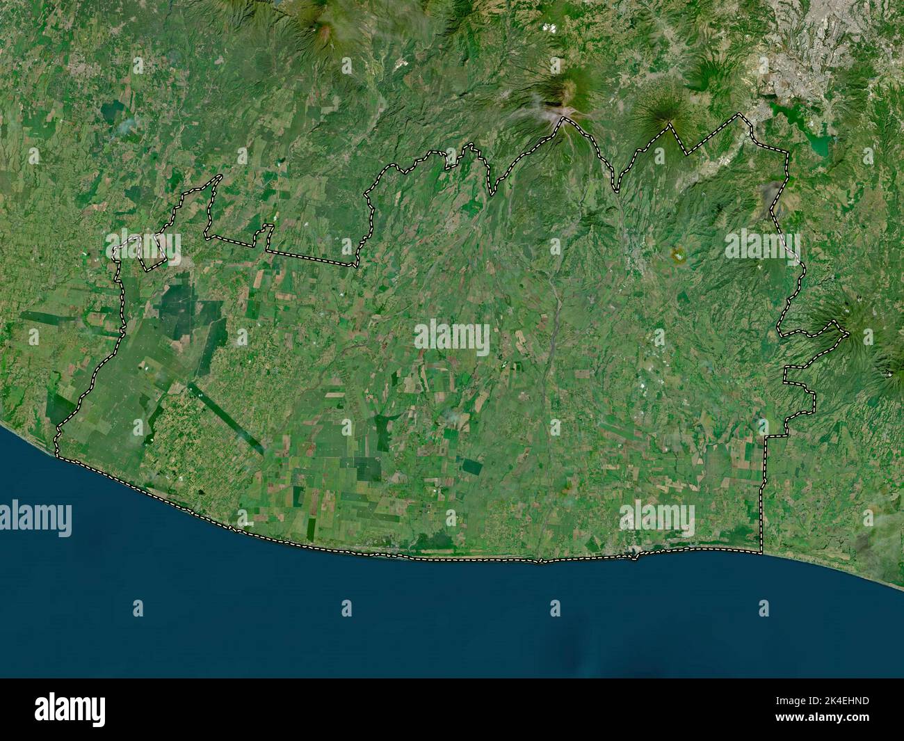 Escuintla, department of Guatemala. High resolution satellite map Stock