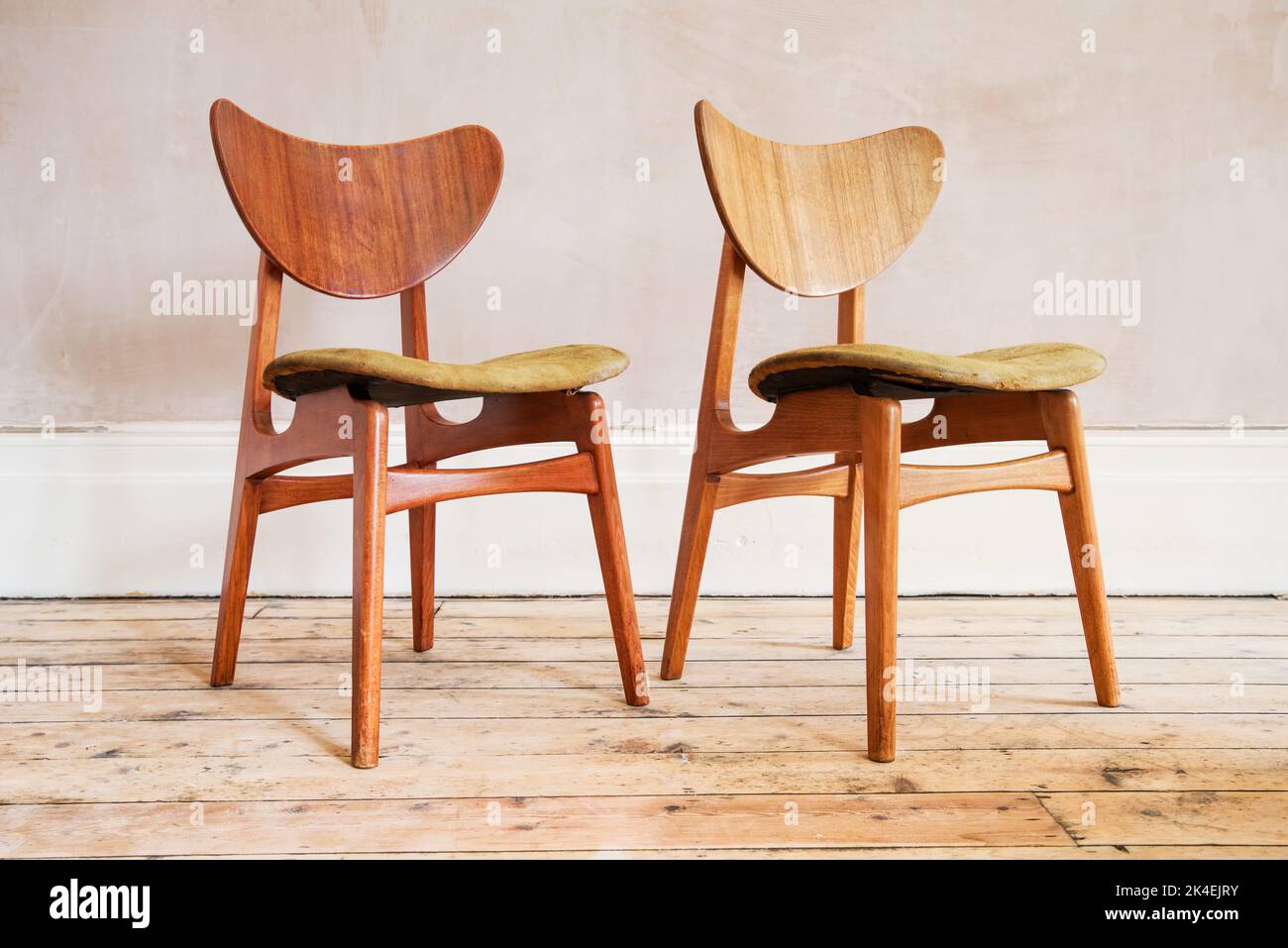 1950s G Plan 'Butterfly' dining chair designed by E Gomme - a very stylish example of Mid Century furniture Stock Photo