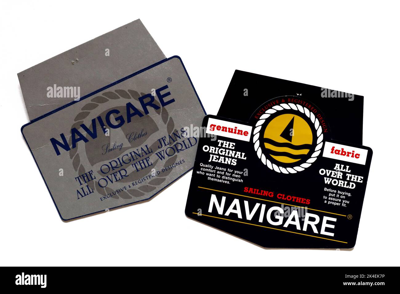 Tags of NAVIGARE clothing. Navigare is an Italian Sportswear and