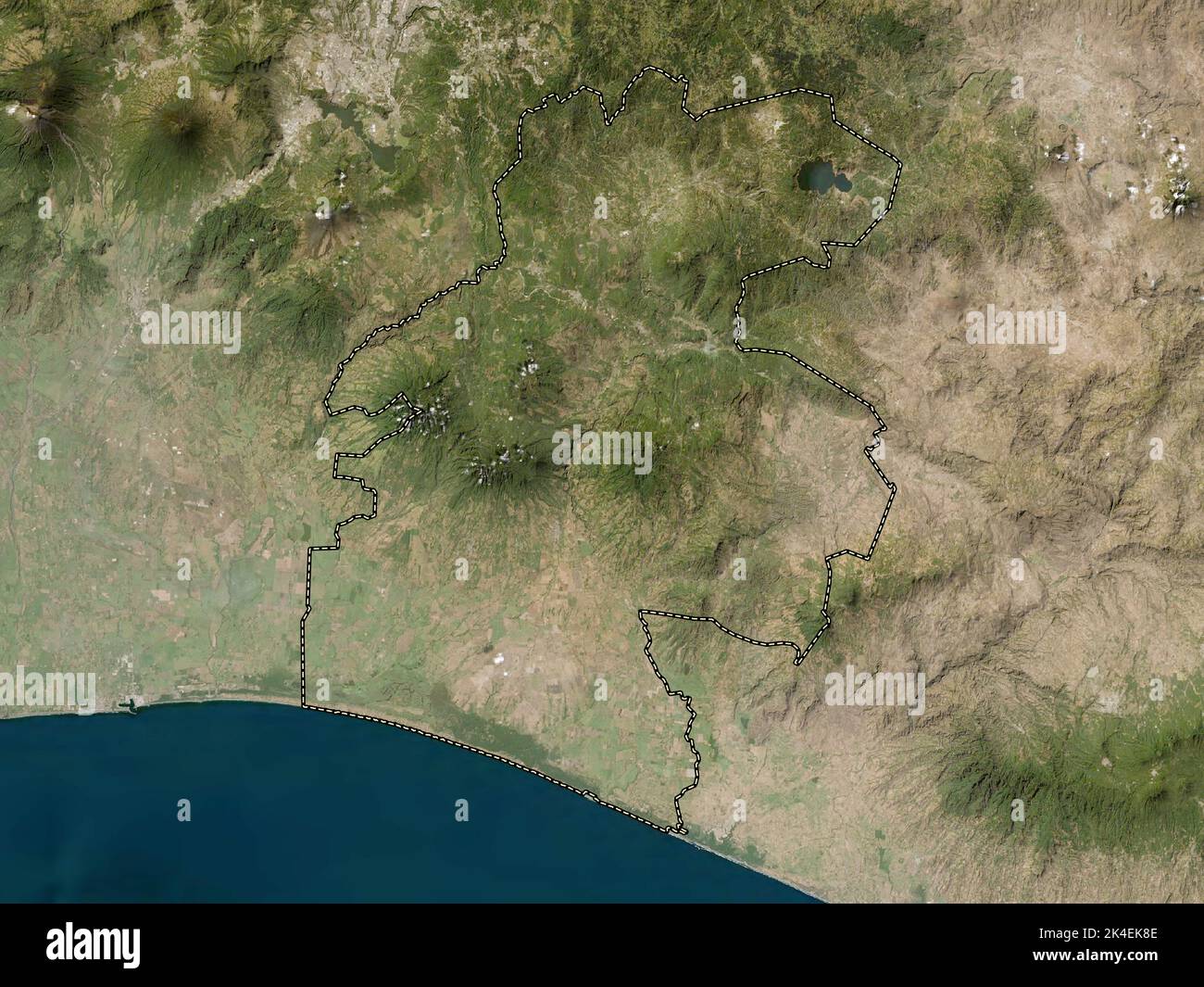 Santa Rosa, department of Guatemala. Low resolution satellite map Stock ...