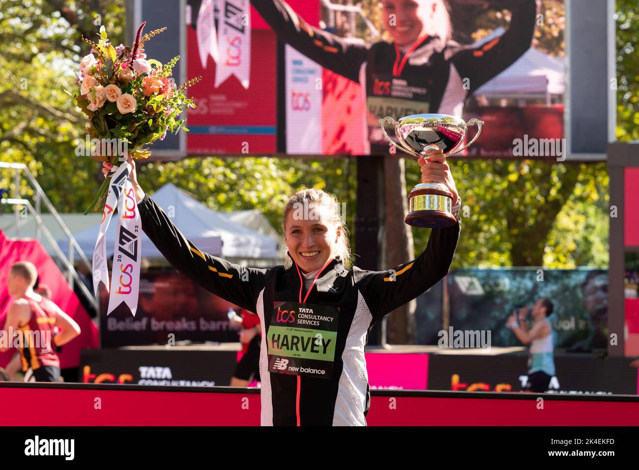 Fastest GBR athlete Rose Harvey during the TCS London Marathon 2022 at